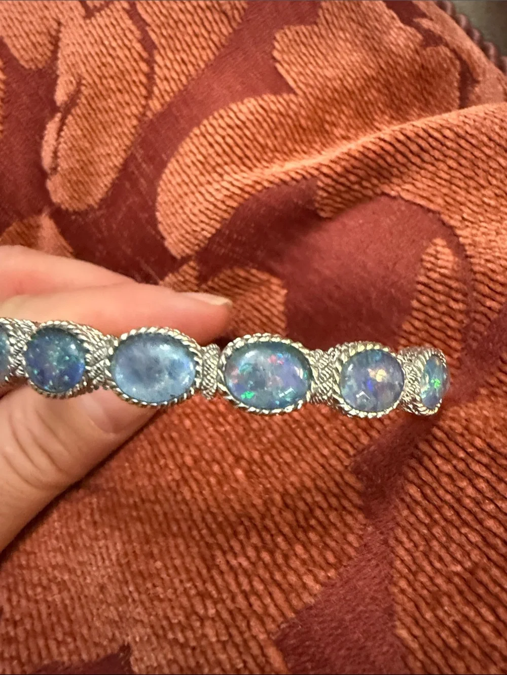 Judith Ripka Sterling Silver Blue Opal Link Bracelet - Women Jewelry - Picture 8 of 10
